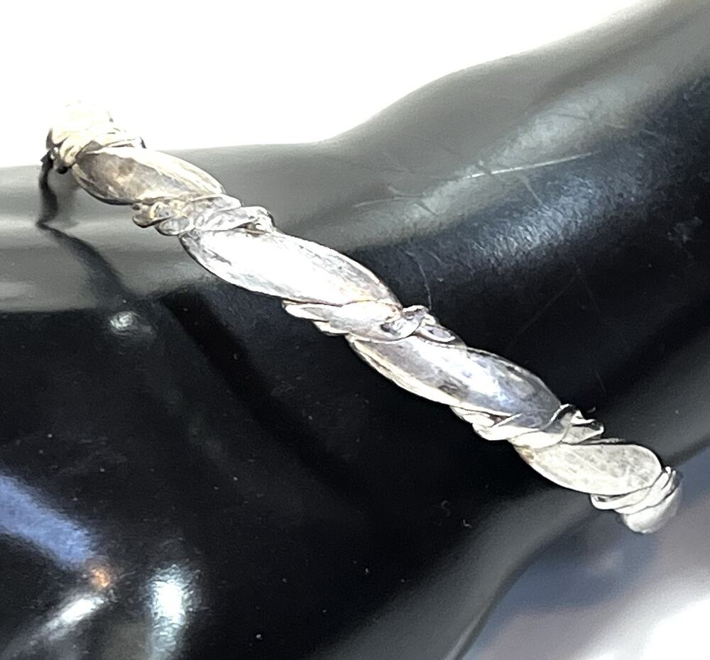 Vintage Taxco Mexico Sterling Silver 925 Mid Century Modern 8" Bracelet - 16.9g